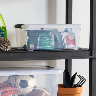 Image showing  12.95 qt. Plastic Storage Bin with Latching Buckles, Clear