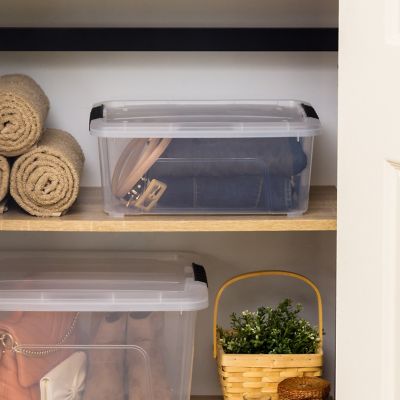 Image showing  12.95 qt. Plastic Storage Bin with Latching Buckles, Clear