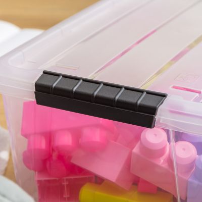 Image showing  12.95 qt. Plastic Storage Bin with Latching Buckles, Clear