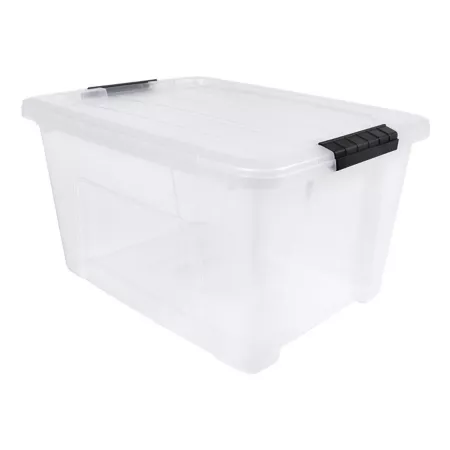 IRIS USA 32 quarts Plastic storage bin with locking loops clear Storage Bins