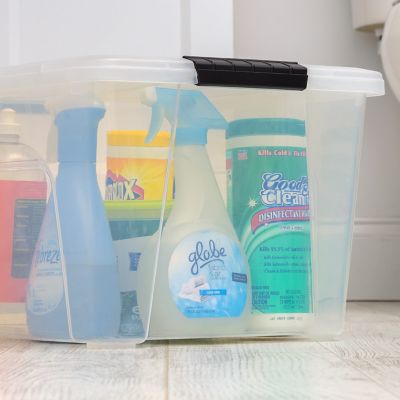 Image showing  32 qt. Plastic Storage Bin with Latching Buckles, Clear