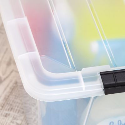 Image showing 5 th IRIS USA 32 qt. Plastic Storage Bin with Latching Buckles, Clear