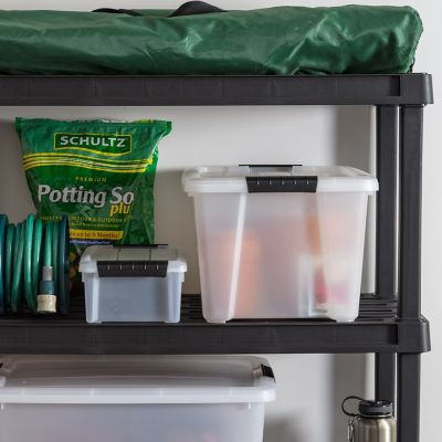 Image showing  32 qt. Plastic Storage Bin with Latching Buckles, Natural