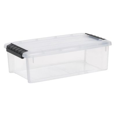 IRIS USA 5.75 qt. Plastic Storage Bin with Latching Buckles, Clear