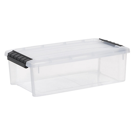 IRIS USA 5.75 Quart Plastic Storage Bin with Latching Buckles - Clear