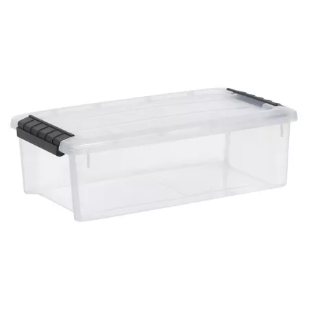 IRIS USA 5.75 Quart Plastic Storage Bin with Locking Buckles - Clear Storage Bins