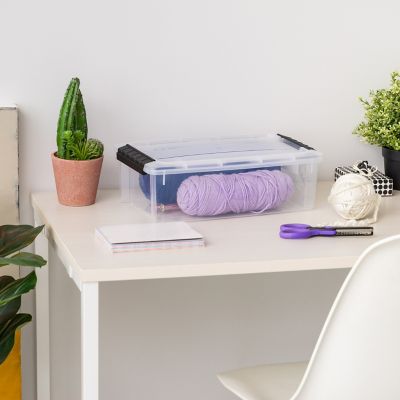 Image showing  5.75 qt. Plastic Storage Bin with Latching Buckles, Clear