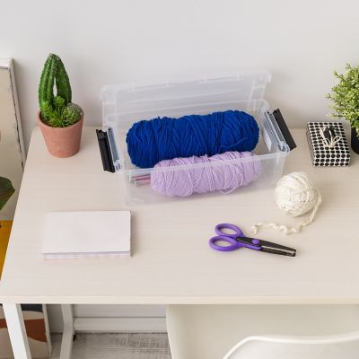 Image showing  5.75 qt. Plastic Storage Bin with Latching Buckles, Clear