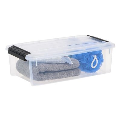 Image showing  5.75 qt. Plastic Storage Bin with Latching Buckles, Clear