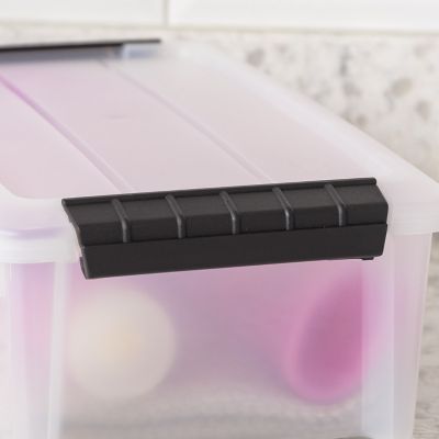 Image showing  5.75 qt. Plastic Storage Bin with Latching Buckles, Natural
