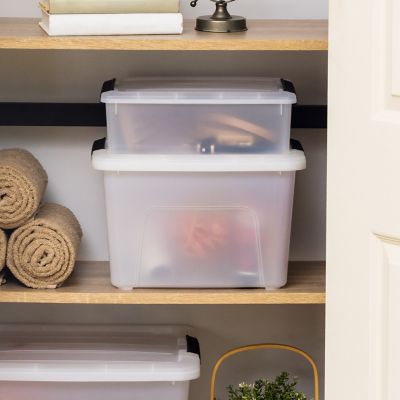 Image showing  19 qt. Plastic Storage Bin with Latching Buckles, Natural