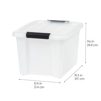 Image showing  19 qt. Plastic Storage Bin with Latching Buckles, Natural