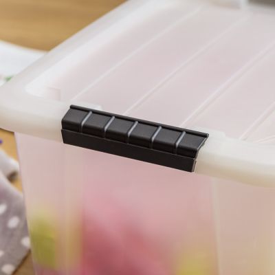 Image showing  19 qt. Plastic Storage Bin with Latching Buckles, Natural