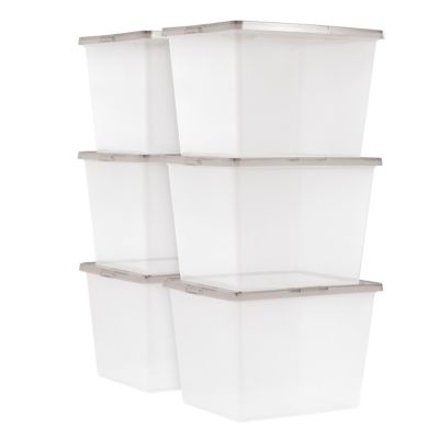 IRIS USA 36 qt. Snap Tight Plastic Storage Bin - 6 Pack