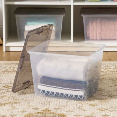 Image showing  36 qt. Snap Tight Plastic Storage Bin - 6 Pack
