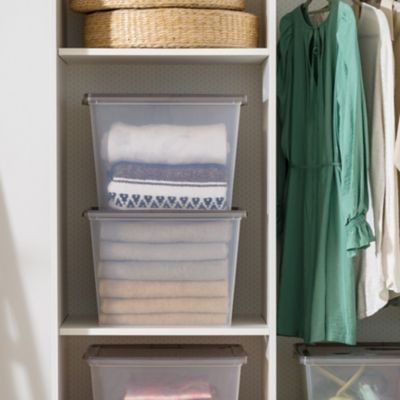 Image showing  36 qt. Snap Tight Plastic Storage Bin - 6 Pack