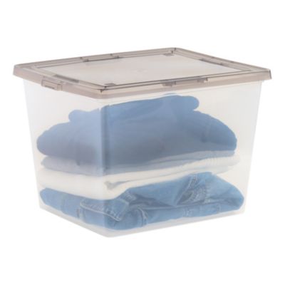 Image showing  36 qt. Snap Tight Plastic Storage Bin - 6 Pack