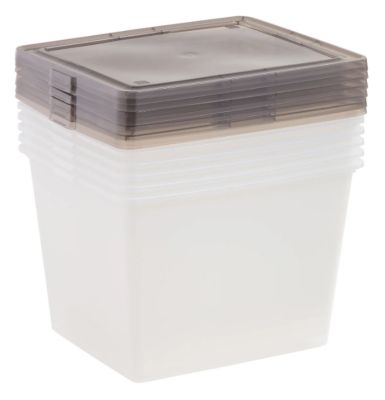 Image showing 5 th IRIS USA 36 qt. Snap Tight Plastic Storage Bin - 6 Pack