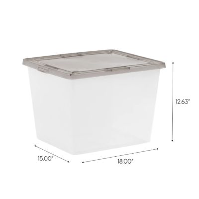 Image showing 6 th IRIS USA 36 qt. Snap Tight Plastic Storage Bin - 6 Pack