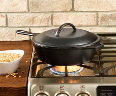 Image showing  3.2 qt. 10.25 in. Seasoned Covered Deep Skillet