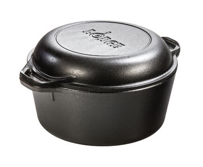 Lodge Cast Iron 5 qt. Seasoned Double Dutch Oven