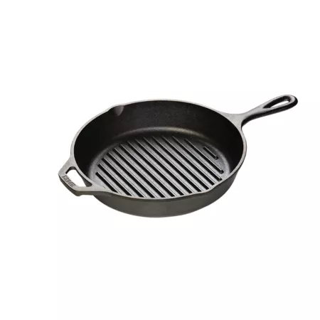 Lodge Cast Iron Seasoned Grill Pan Open Fire Cookware