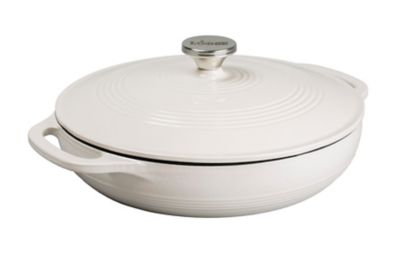 Image showing  3.6 qt. Oyster White Enameled Casserole Dish with Lid