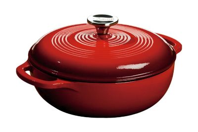 Lodge Cast Iron 3 qt. Cast Iron Enameled Dutch Oven, Red
