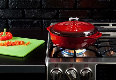 Image showing  3 qt. Cast Iron Enameled Dutch Oven, Red