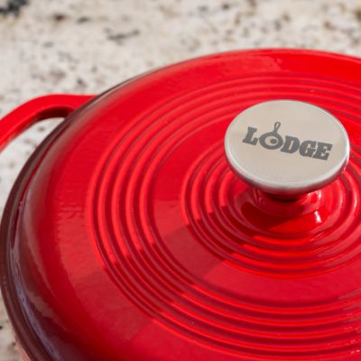 Image showing  3 qt. Cast Iron Enameled Dutch Oven, Red
