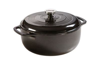 Lodge Cast Iron 6 qt. Cast Iron Enameled Dutch Oven, Midnight Chrome