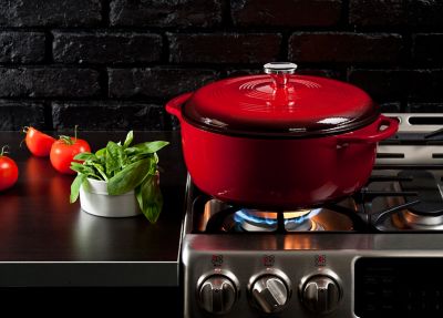 Image showing  7.5 qt. Cast Iron Enameled Dutch Oven, Red