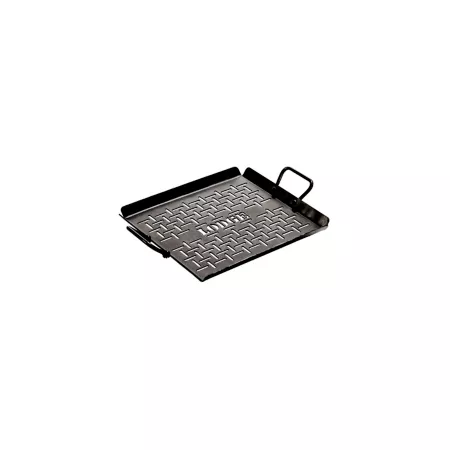 Lodge Cast Iron Seasoned Carbon Steel Grill Pan CRSGP12 Open Fire Cookware