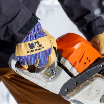 Image showing  Men's Heavy-Duty Leather Palm Insulated Winter Work Gloves, 1-Pair