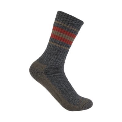 Carhartt Men's Heavyweight Synthetic-Wool Blend Crew Socks, 2-Pairs, SC8212MGREY-L