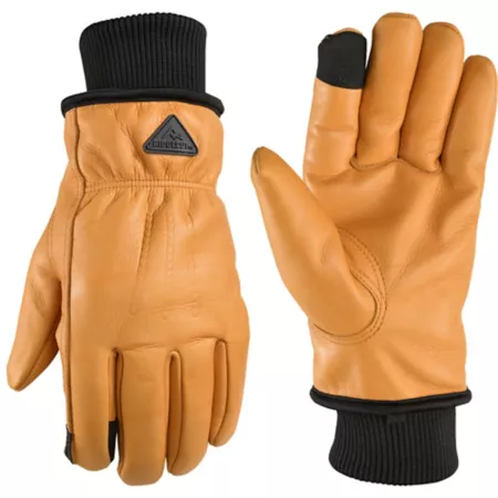 Ridgecut Men's Insulated Water Resistant Work Gloves Grain Cowhide Leather Touch Screen Gloves 1 Pair Work Gloves