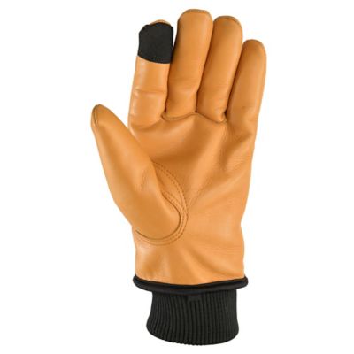 Image showing  Men's Insulated Water-Resistant Grain Cowhide Leather Touchscreen Work Gloves, 1-Pair