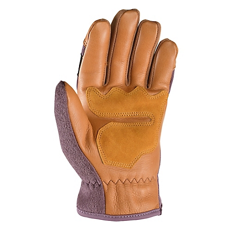 Ridgecut Women's Insulated Water-Resistant Leather Hybrid Winter Gloves, Plum