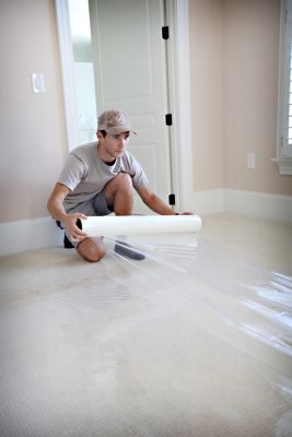 Image showing  36 in. x 200 ft. 2Mil Protective Carpet Film, Reverse-Wound