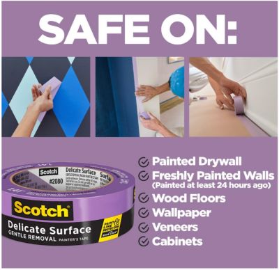 Image showing  2080-24EC 0.94 in. x 60 yd. (24mm) Scotch Delicate Surface Painters Tape, 145678