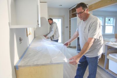 Image showing  Easy Mask .6M x 22M Tape & Drape Plastic Pretaped Drop Cloth, 17966