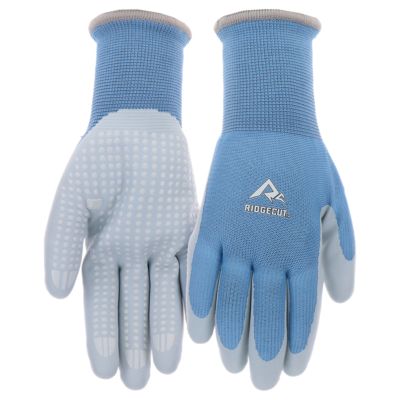 Ridgecut Women's Brushed Acrylic Insulated Dotted Nitrile Palm Winter Gloves, 1 Pair