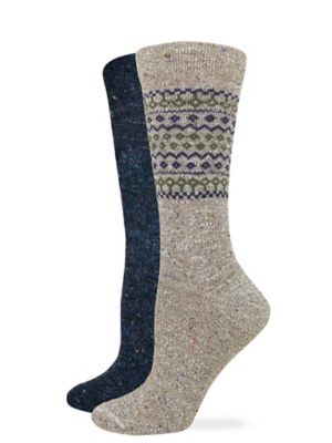 Blue Mountain Women's Midweight Merino Wool-Blend Crew Socks, 2-Pairs, 2/9879-72750