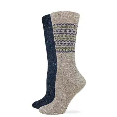 Blue Mountain Women's Midweight Merino Wool Blend Socks 2 Pairs 2/9879-72750 Women's Crew Socks