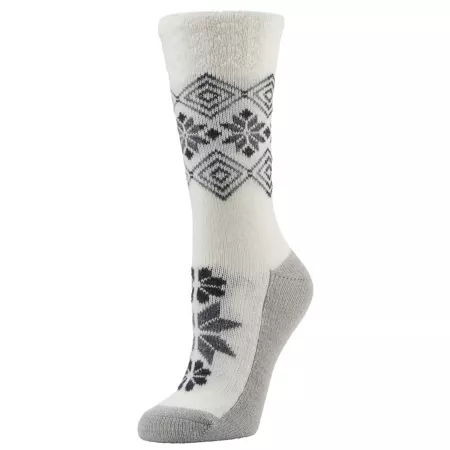 Little Hotties Women's Fireside Snowflake Crew Socks 5-10 1 Pair Women's Crew Socks