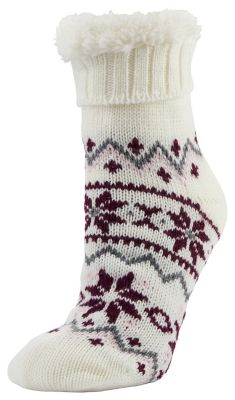 Little Hotties Women's Fireside Snowflake Stripes Short Stocking Socks, 1-Pair