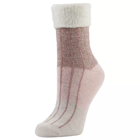 Little Hotties Fireside Foldover Colorblock Crew Socks for Women 5-10 1 Pair Women's Crew Socks