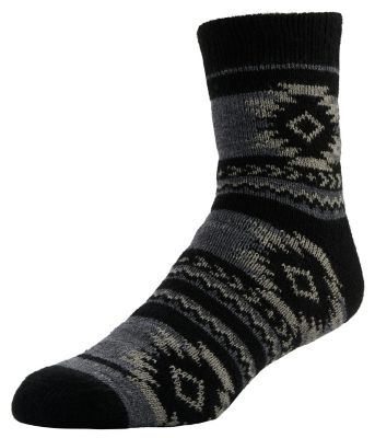 Little Hotties Men's Fireside Aztec Striped Crew Socks, 1-Pair