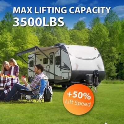 Image showing  5,000 lb. Capacity Electric Trailer Jack with 7-Way Plug Heavy-Duty Jack for Large RVs and Trailers