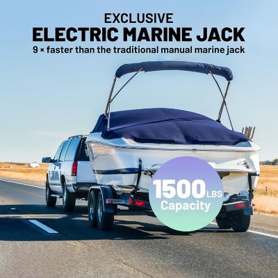 Image showing  1,500 lb. Capacity Electric Aluminum Marine Jack, 7 Way Plug Lightweight, Corrosion-Resistant for Boats, 210483299